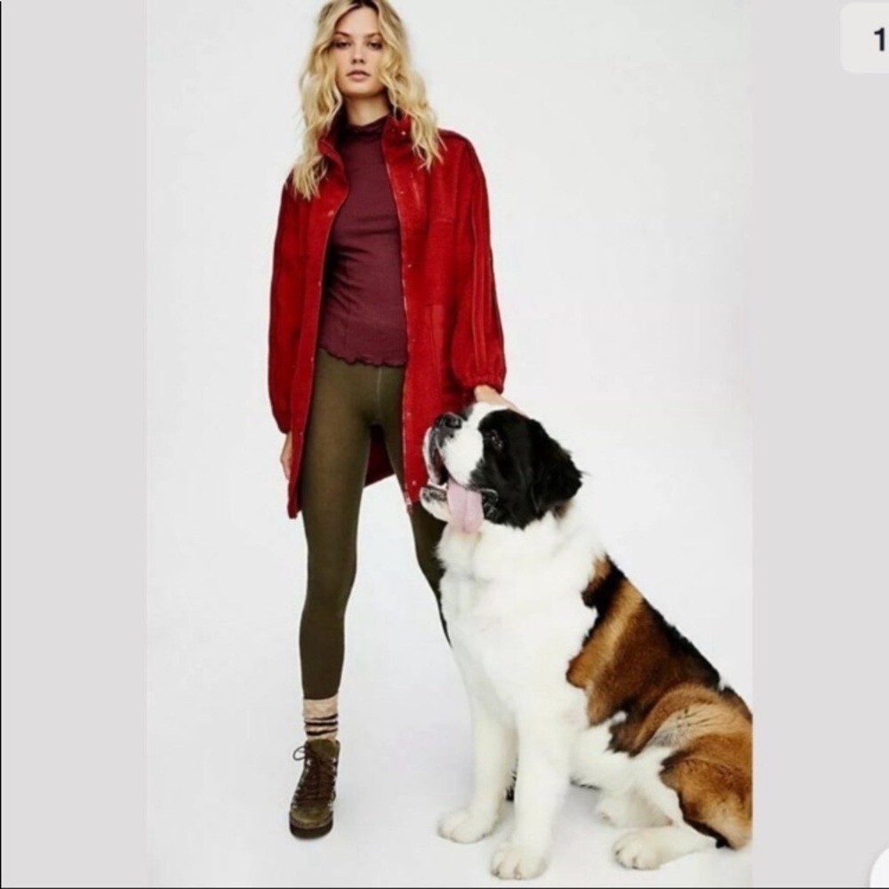 NWT Free People Glacier Fleece Jacket sz S red